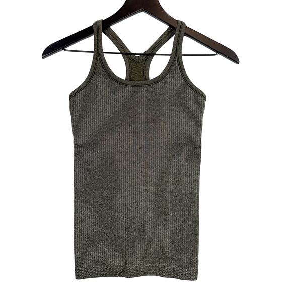 Lululemon Ebb to Street Ribbed Tank Top Shine Olive Green - 4 - Picture 1 of 7